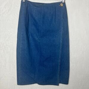 Vintage Ralph Lauren Country Denim Skirt Made in USA Medium